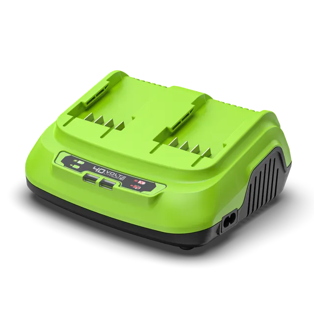 greenworks-caricatore-rapido-doppio-40v-8a-con-due-slot image 1
