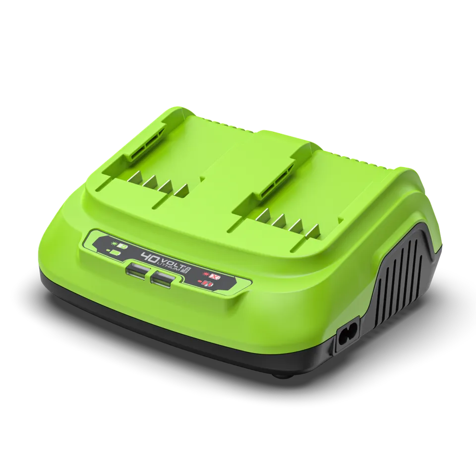 greenworks-caricatore-rapido-doppio-40v-8a-con-due-slot image 1