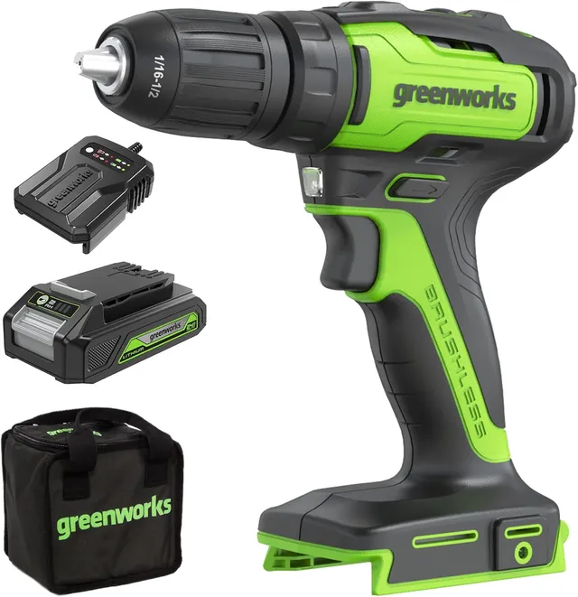 greenworks-gd24dd35mk2-trapano-avvitatore-24v-35nm-con-batteria-e-borsa image 1