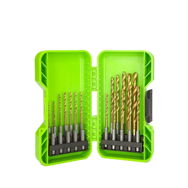 greenworks-set-punte-da-trapano-22-pezzi-in-titanio-hss-con-gambo-esagonale image 1