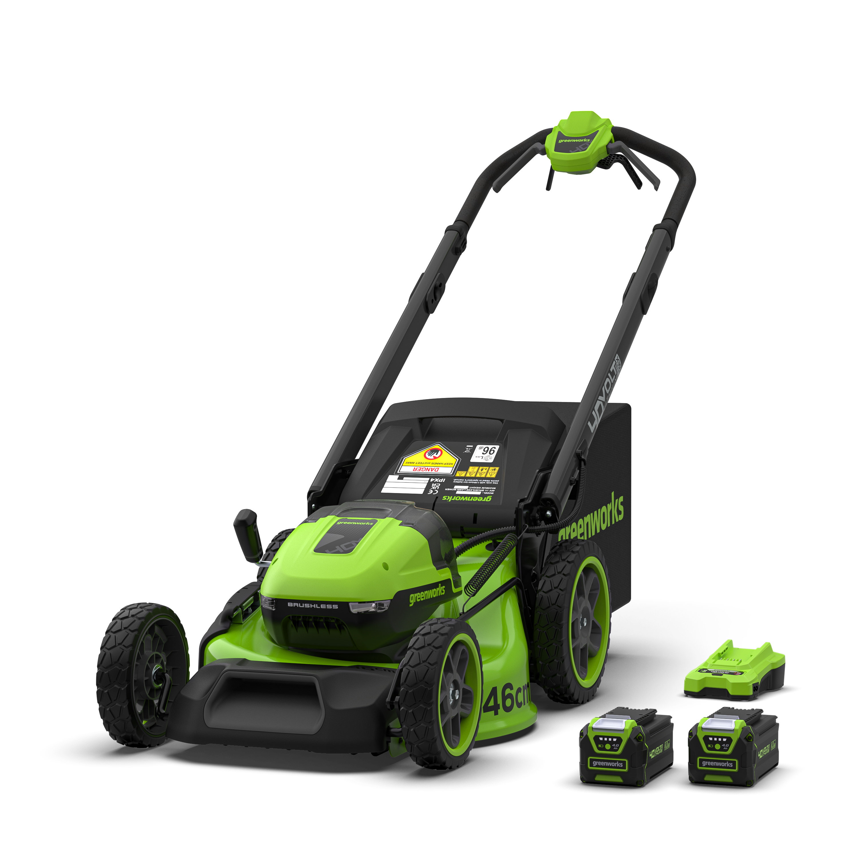 greenworks-lm4604s-40v-tagliaerba-semovente-46cm-gen-ii-con-2x-batterie-4ah image 1