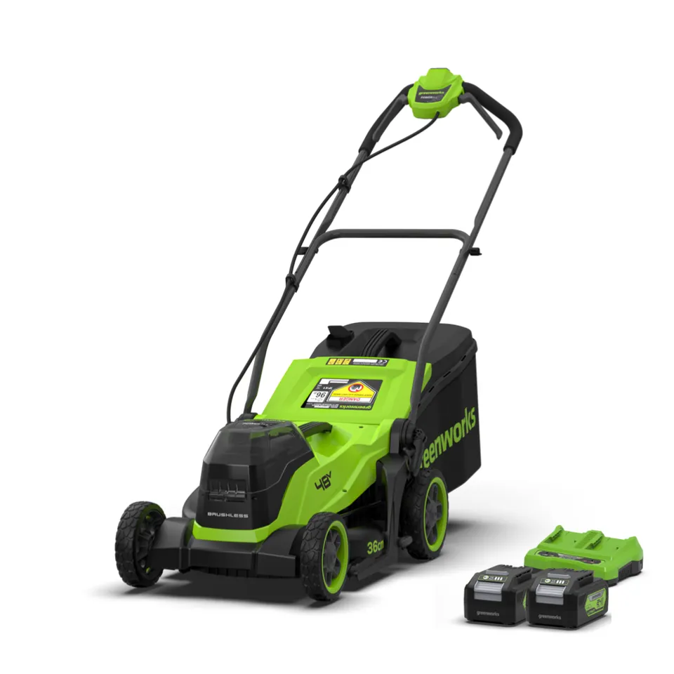 greenworks-powerall-48v-24v-x2-rasaerba-36cm-mo48l421-01-con-2x-batterie-4ah image 1