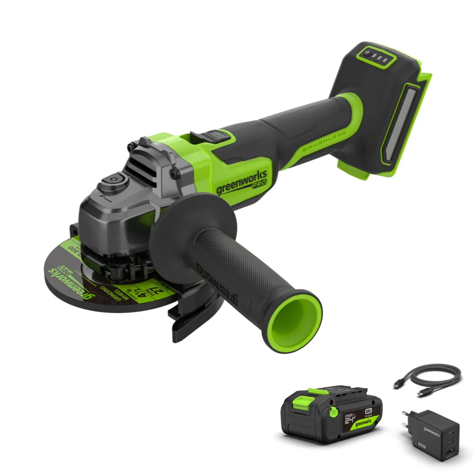greenworks-powerall-24v-pro-smerigliatrice-angolare-125-mm-con-batteria-4ah image 1