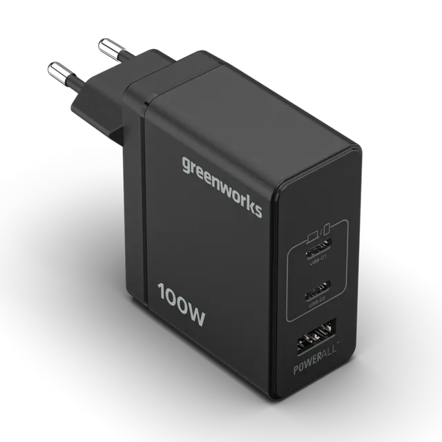 greenworks-powerall-ap100ea-caricatore-usb-c-100w-2x-usb-c-usb-a image 1