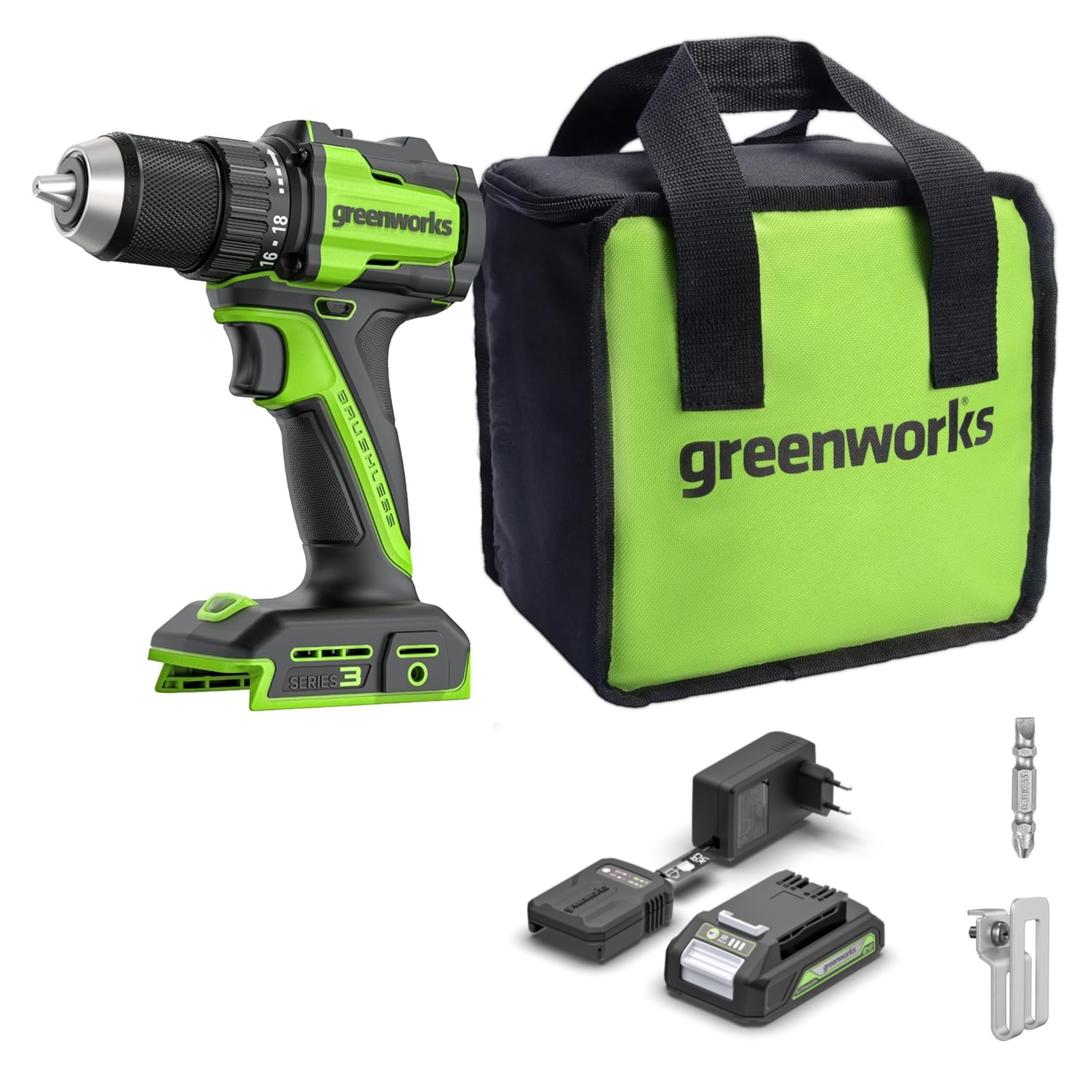 greenworks-dd345-trapano-avvitatore-24v-45nm-batteria-2ah image 2
