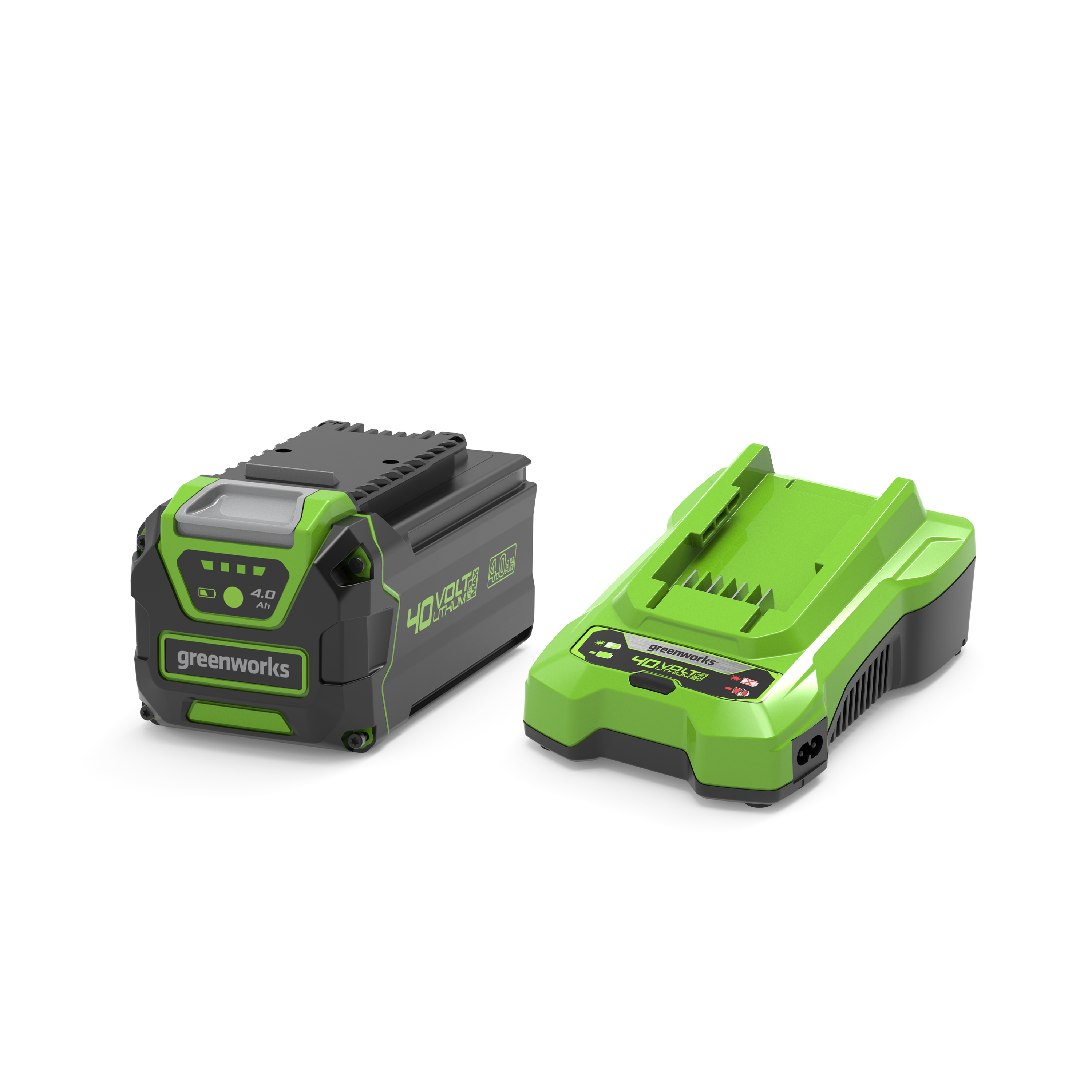 greenworks-40v-starter-kit-batteria-4ah-gsk40b4-caricabatterie image 1