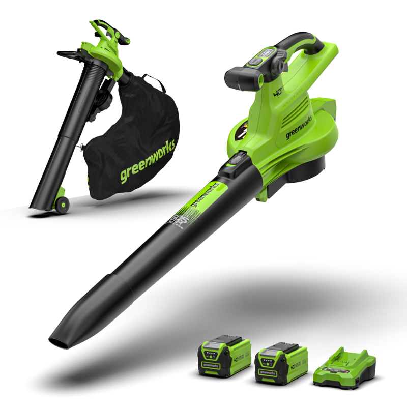 greenworks-40v-gd40bviik2x-soffiatore-aspiratore-370-km-h-con-2x-batterie-2ah image 1