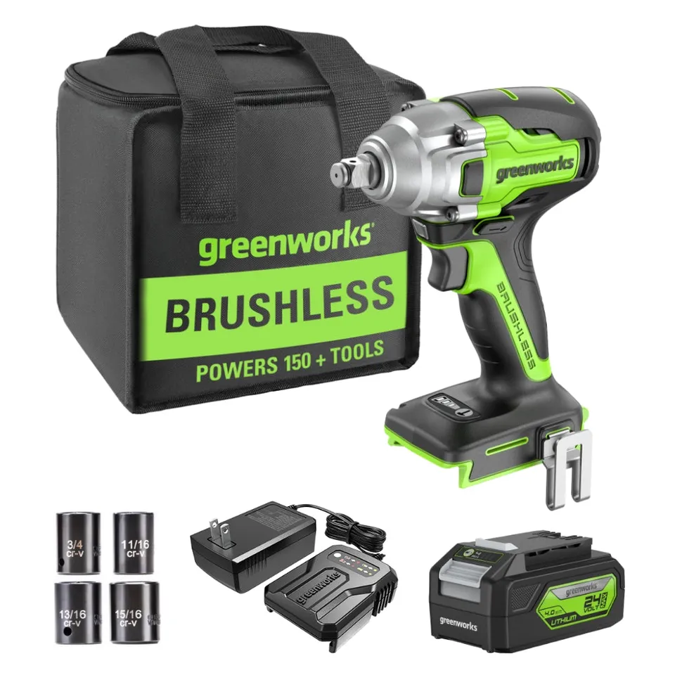 greenworks-powerall-24v-avvitatore-a-impulsi-400-nm-gd24iw400k4-con-batteria-4ah image 1