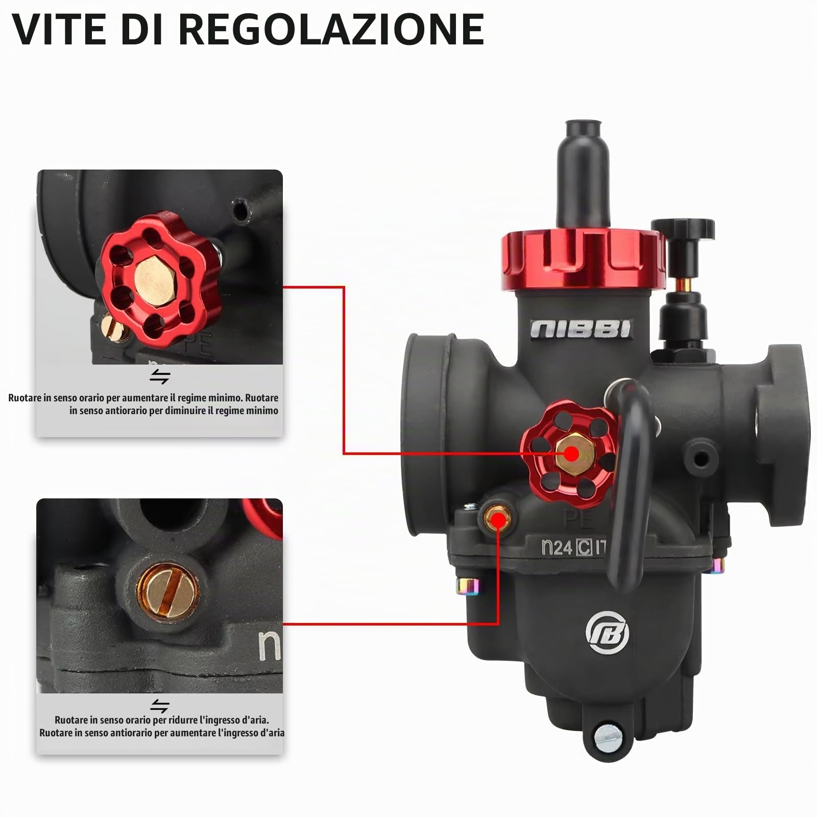 nibbi-pe26mm-carburatore-a-flangia-per-moto-150cc-200cc-yamaha-kawasaki-suzuki-a image 5