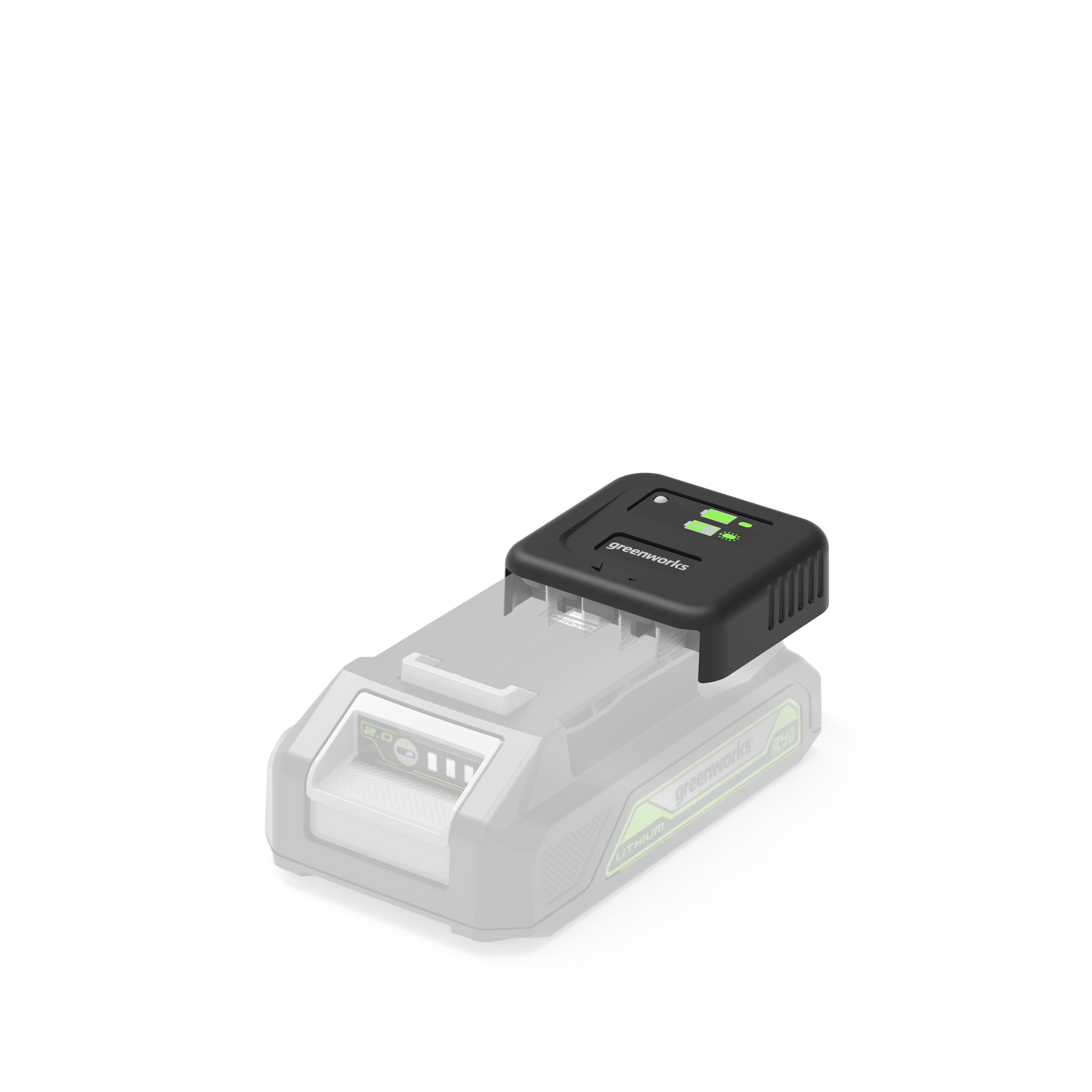 greenworks-powerall-24v-slide-charger-2a-g24uc2-caricabatterie-a-slitta image 2