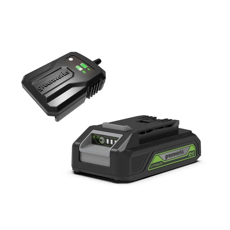 greenworks-powerall-24v-starter-kit-batteria-2ah-caricabatterie image 1