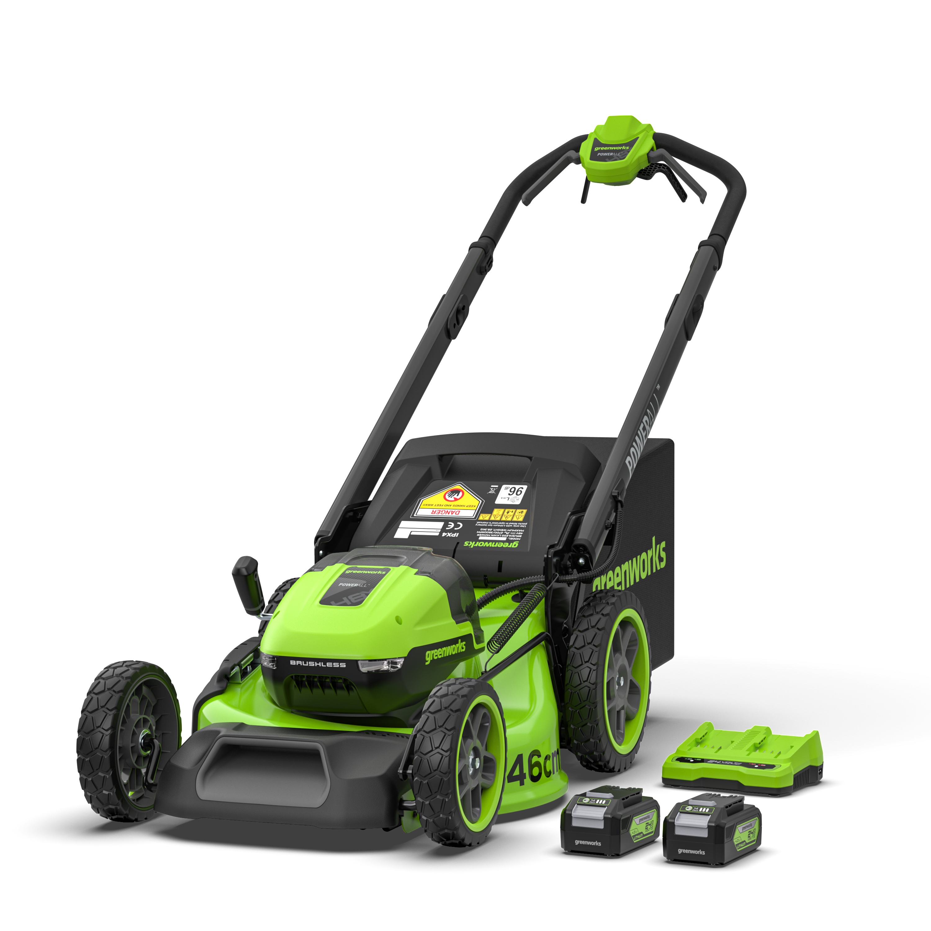 greenworks-powerall-48v-rasaerba-semovente-46cm-gen-ii-mo48l424-01-con-2x-4ah image 1