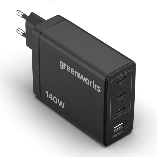 greenworks-powerall-caricabatterie-usb-c-140w-ap140ea-3x-usb-c-usb-a image 1