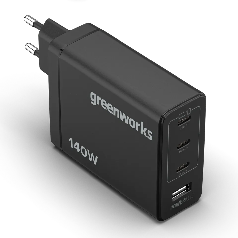 greenworks-powerall-caricabatterie-usb-c-140w-ap140ea-3x-usb-c-usb-a image 1