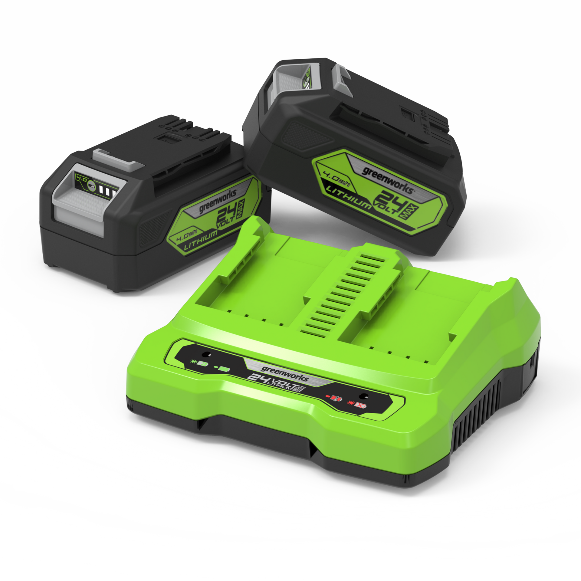 greenworks-powerall-24v-starter-kit-2-batterie-4ah-caricabatterie-doppio image 1