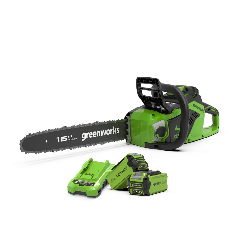 greenworks-40v-motosega-40cm-1-8-kw-con-2-batterie-2ah-e-caricabatterie image 1