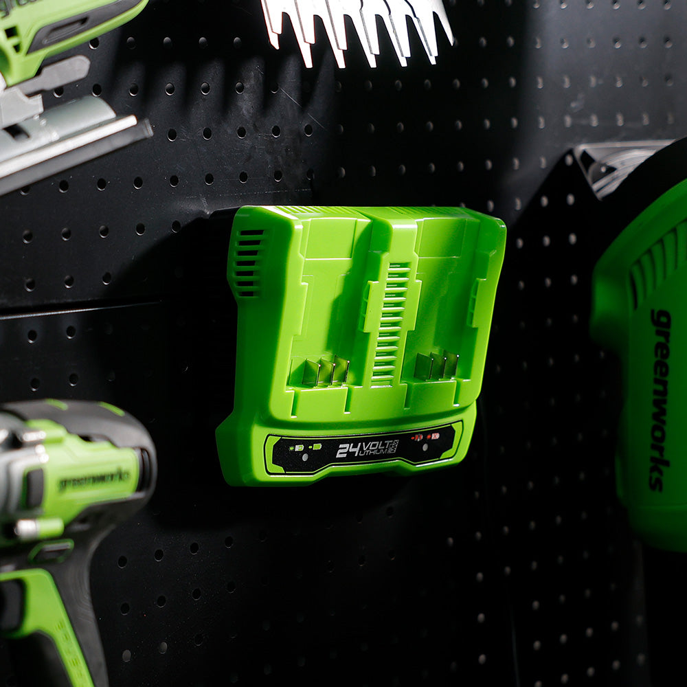 greenworks-powerall-24v-starter-kit-2-batterie-4ah-caricabatterie-doppio image 5