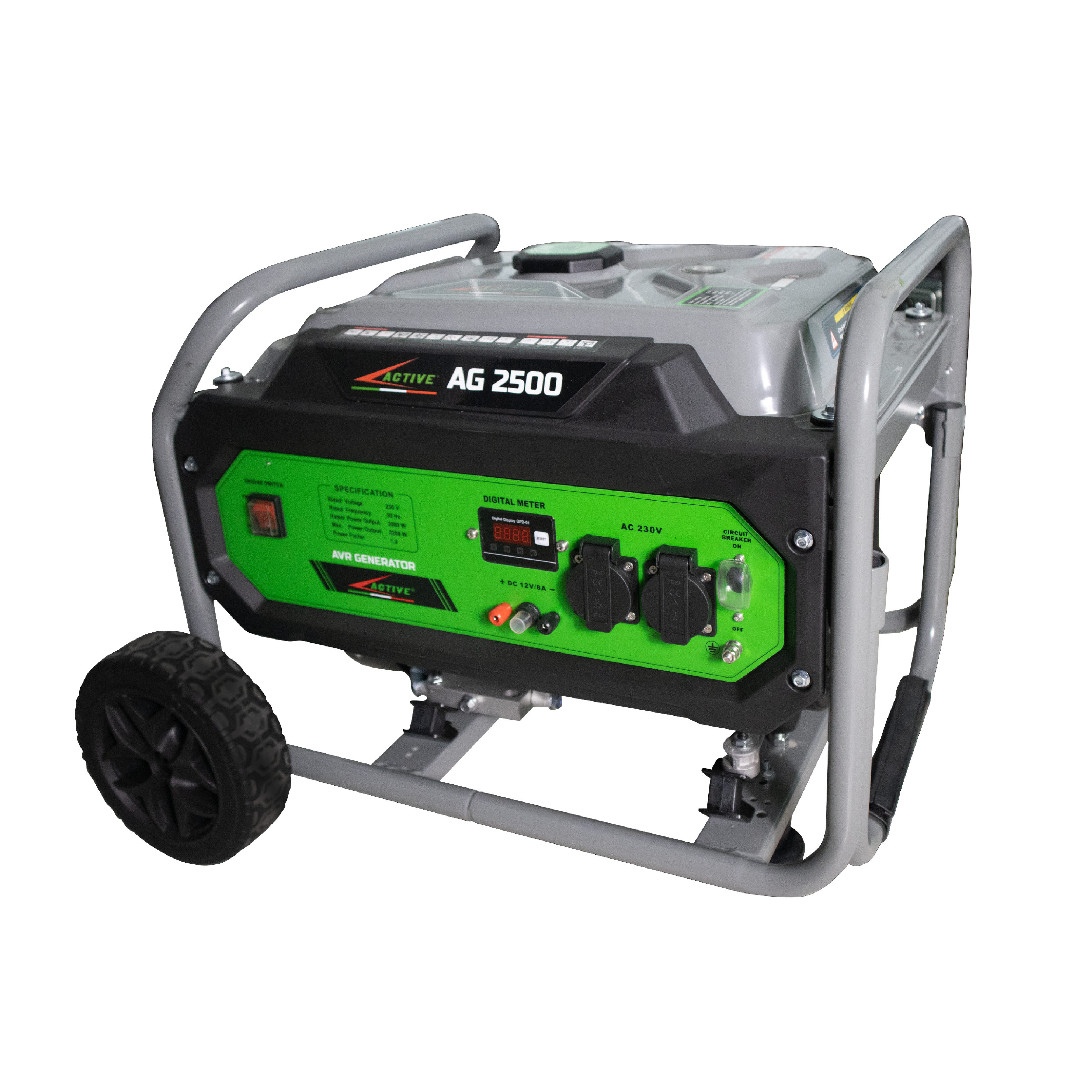 active-ag-2500-generatore-monofase-2-2-kw-motore-212cc-con-serbatoio-15-litri-e- image 1