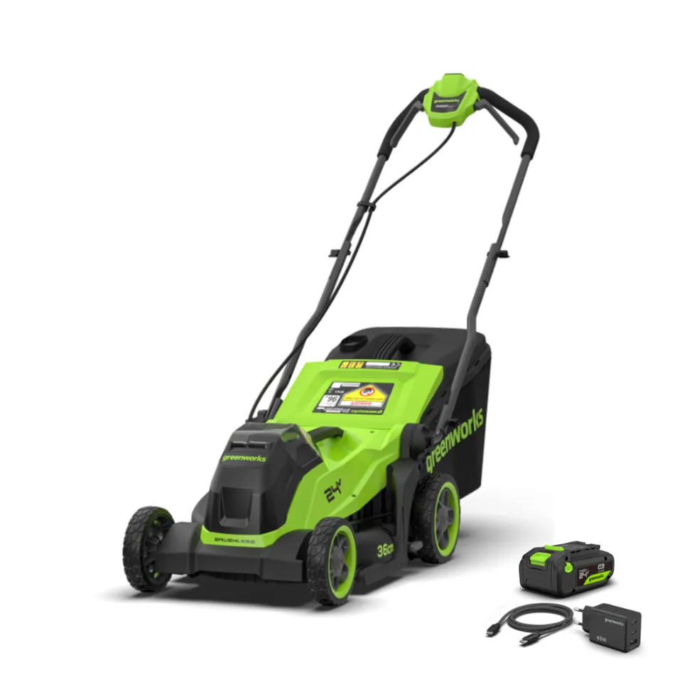 greenworks-powerall-24v-rasaerba-36cm-gen-ii-lm3612-con-batteria-4ah image 1