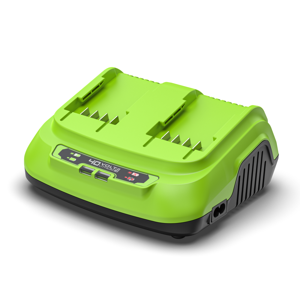 greenworks-caricatore-rapido-doppio-40v-8a-con-due-slot image 1