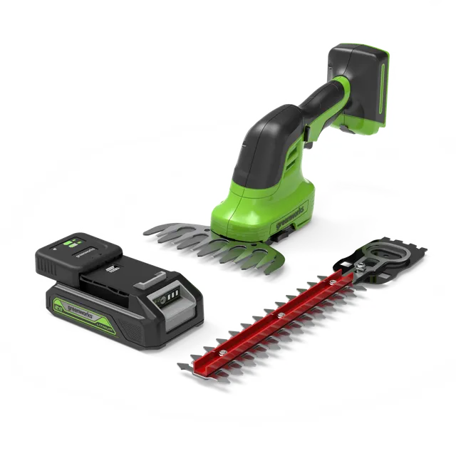 greenworks-g24shtk2-tagliasiepi-24v-2-in-1-con-batteria-2ah image 1