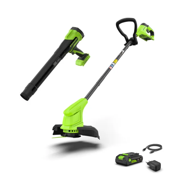 greenworks-powerall-24v-set-decespugliatore-25cm-soffiatore-209-km-h-cks022 image 1