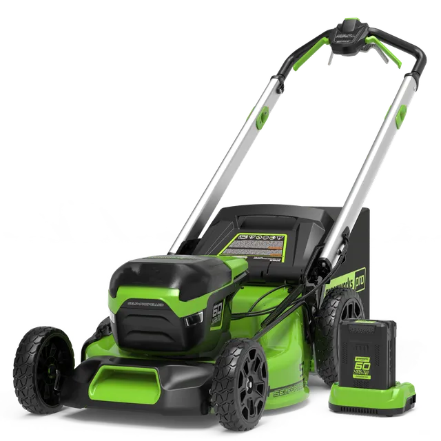 greenworks-60v-tagliaerba-semovente-51cm-con-batteria-4ah-e-caricabatterie image 1