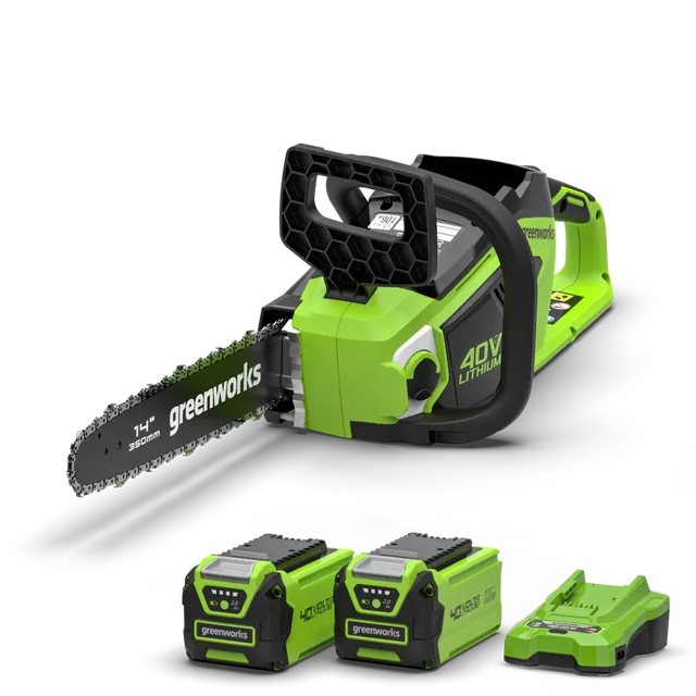 greenworks-40v-motosega-35cm-gd40cs15k2x-con-2x-batterie-2ah image 1