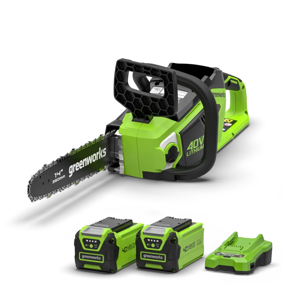 greenworks-40v-motosega-35cm-gd40cs15k2x-con-2x-batterie-2ah image 1