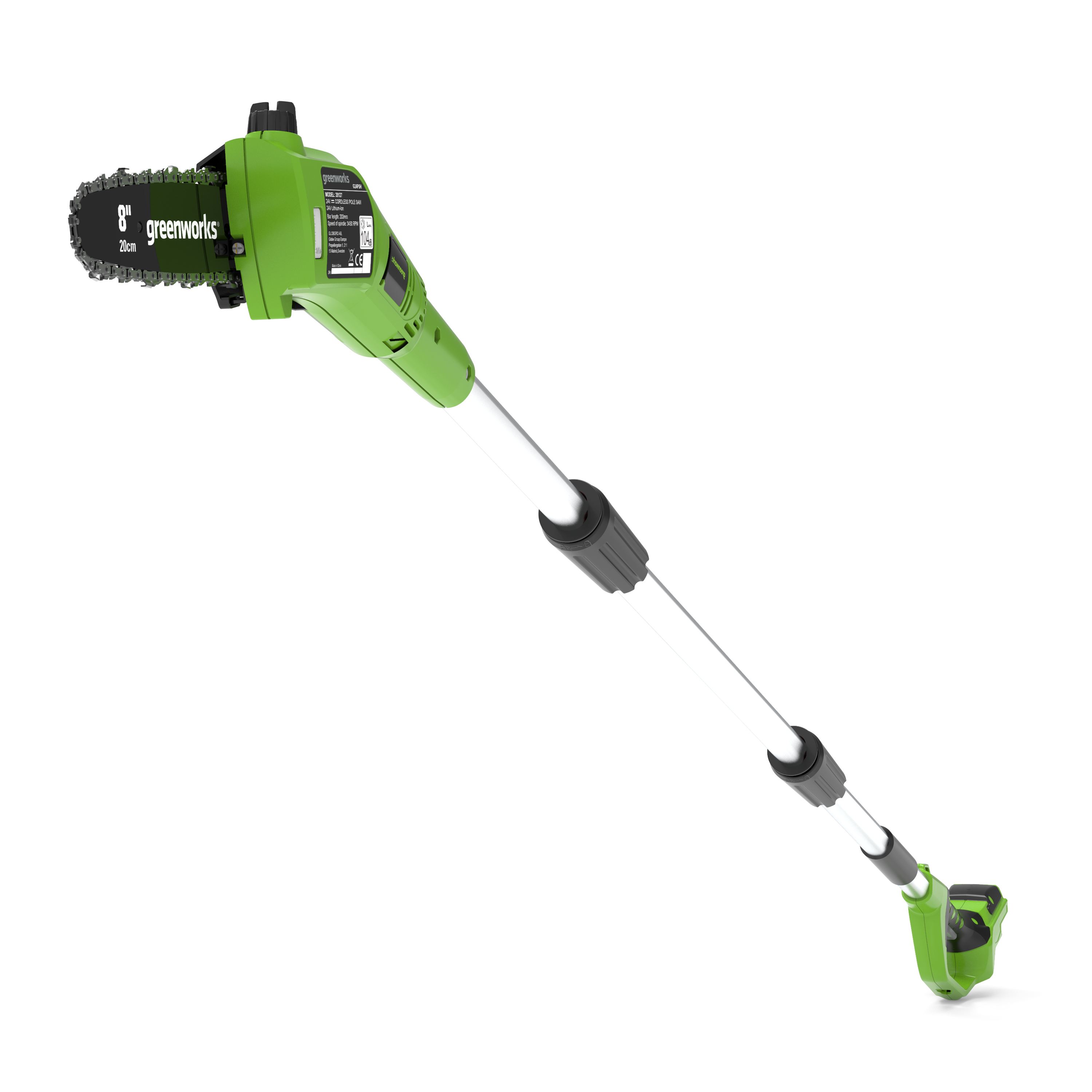 greenworks-powerall-24v-g24ps20-sega-a-pertica-20cm-fino-a-2-6m-solo-corpo-macch image 1