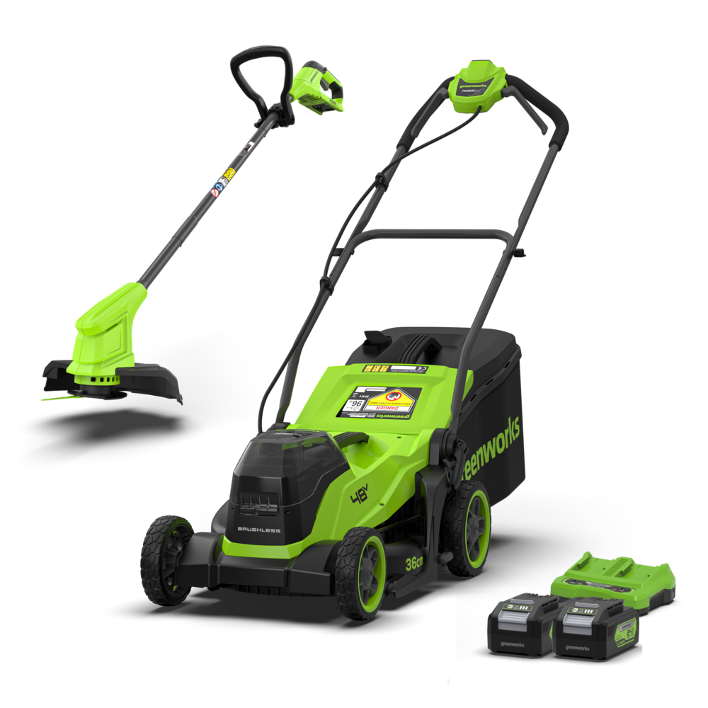 greenworks-powerall-48v-set-rasaerba-36cm-trimmer-25cm-gen-ii-mtck24b421-01 image 1