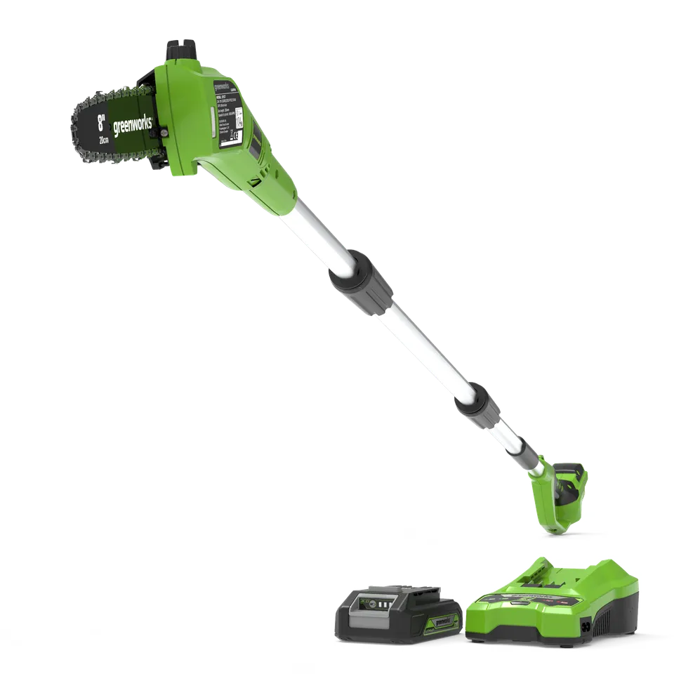 greenworks-g24ps20k2-potatore-a-palo-24v-barra-20cm-con-batteria-2ah image 1