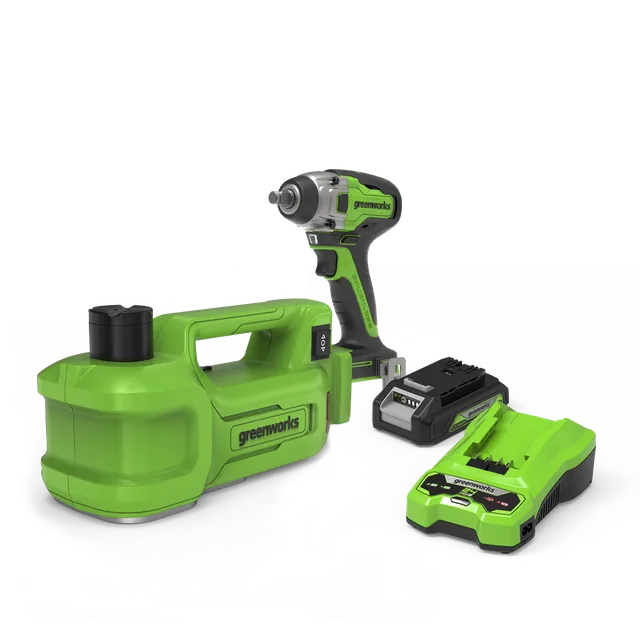 greenworks-powerall-24v-kit-cambio-gomme-cric-avvitatore-400nm-con-batteria-2ah image 1