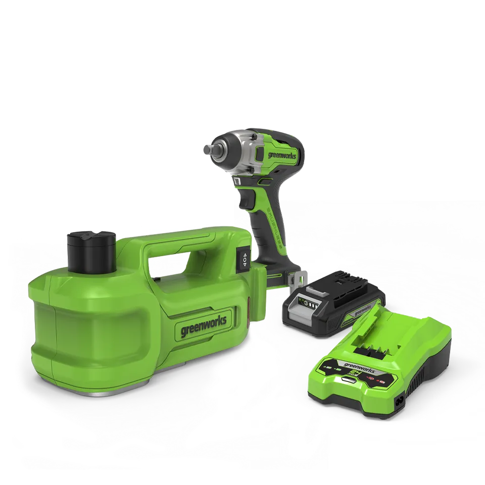 greenworks-powerall-24v-kit-cambio-gomme-cric-avvitatore-400nm-con-batteria-2ah image 1