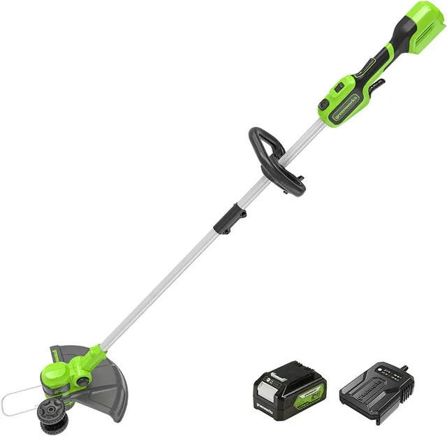 greenworks-gd24lt33k4-tagliabordi-24v-33cm-con-batteria-4ah image 1
