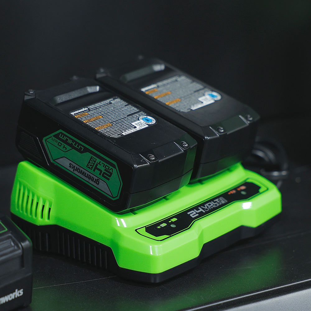 greenworks-powerall-24v-starter-kit-2-batterie-4ah-caricabatterie-doppio image 4