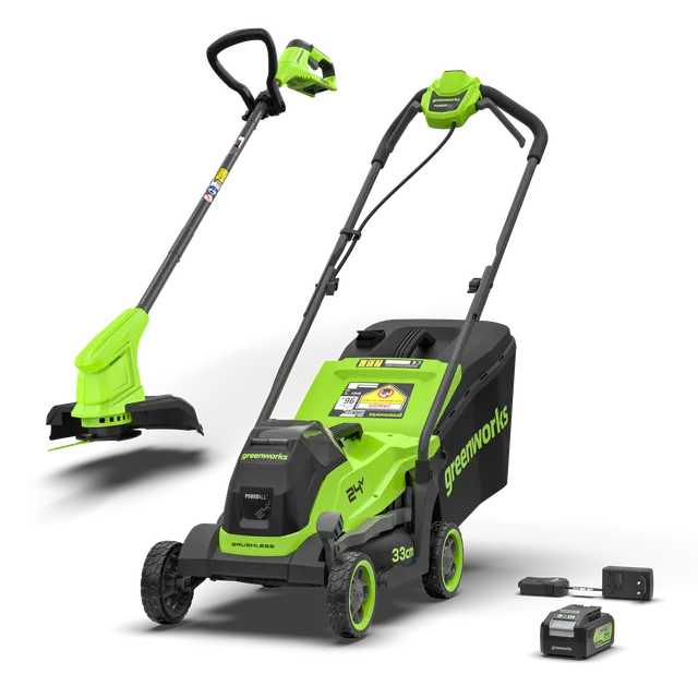 greenworks-powerall-24v-set-tagliaerba-33cm-tagliabordi-25cm-gen-ii image 1