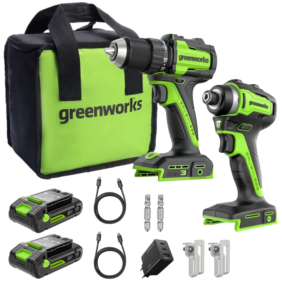 greenworks-ck321-set-trapano-avvitatore-avvitatore-a-impulsi-24v-con-2-batterie- image 1
