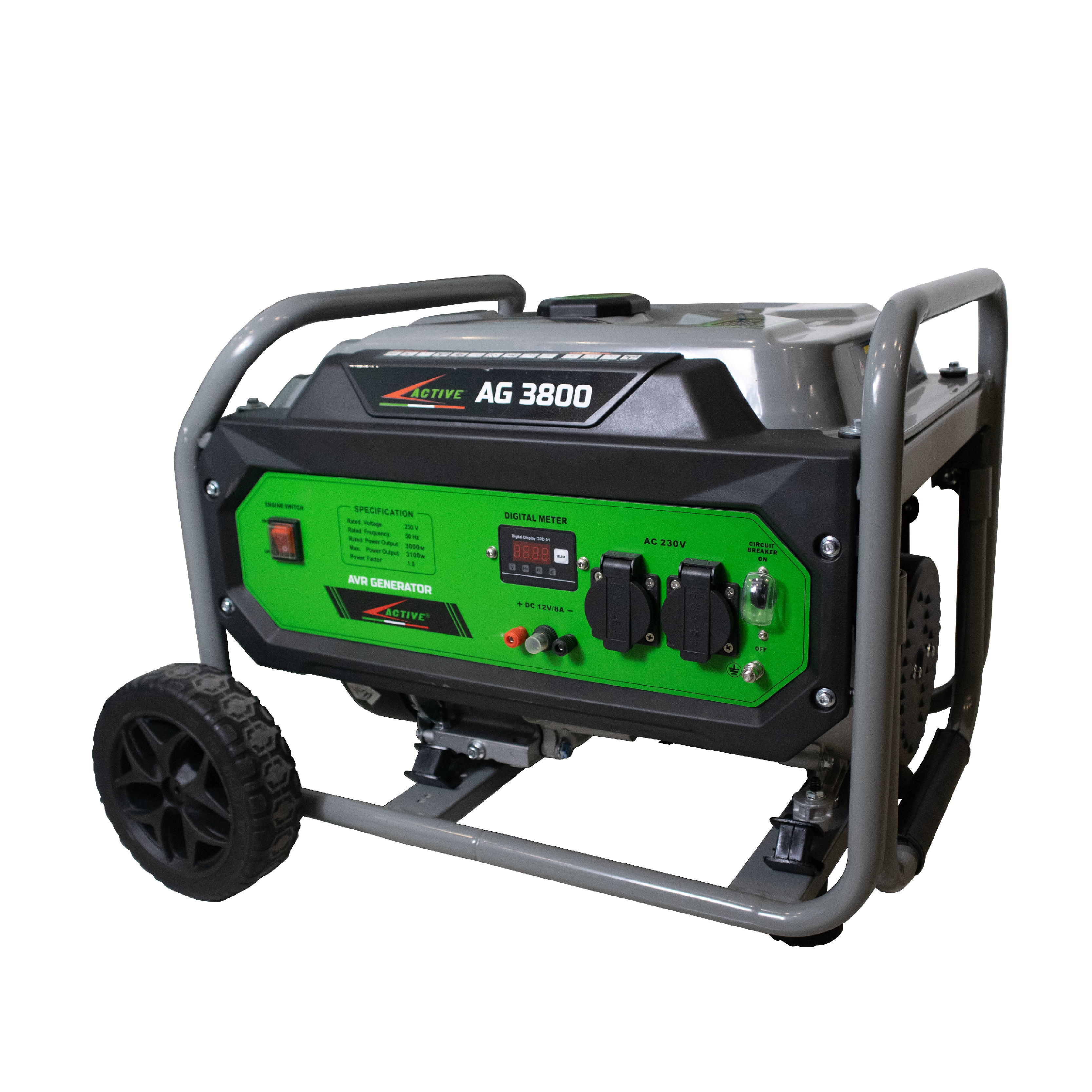 active-ag-3800-generatore-monofase-3-1-kw-motore-223cc-con-avr-e-kit-trolley image 1
