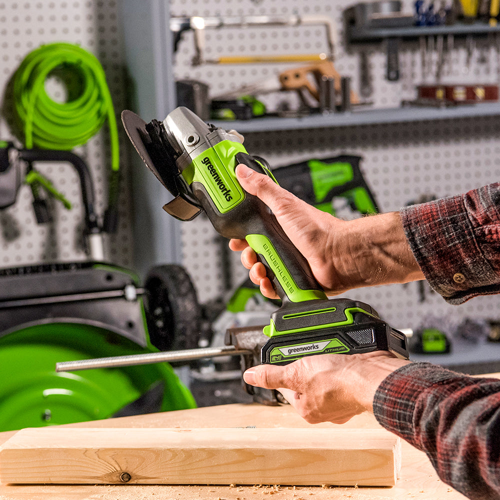 greenworks-powerall-smerigliatrice-angolare-24v-gd24agk4-con-batteria-4ah image 6