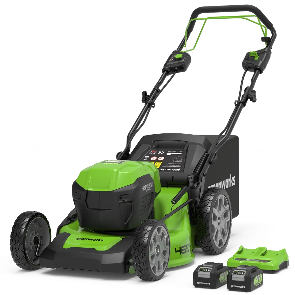 greenworks-gd24x2lm46sp-tosaerba-semovente-48v-2x24v-46cm-con-2-batterie-4ah image 1