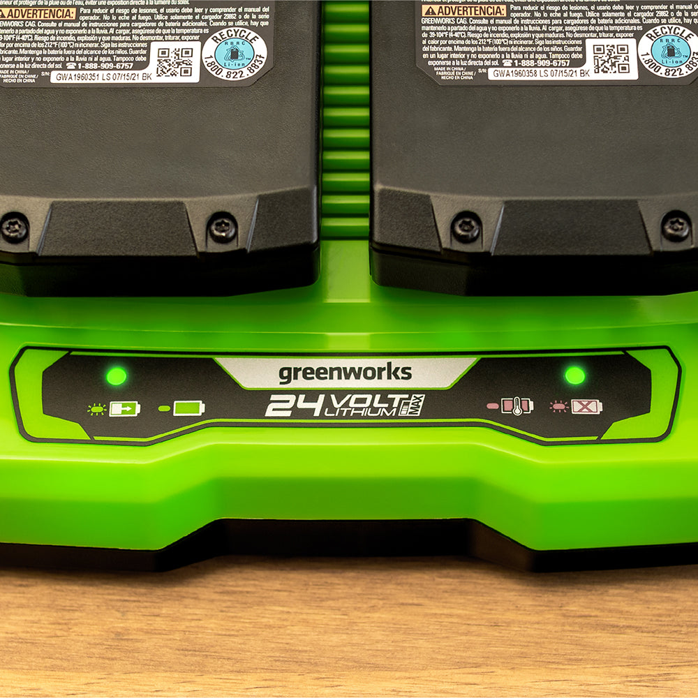 greenworks-powerall-24v-starter-kit-gsk24b2x-2-batterie-2ah-caricatore-doppio image 5
