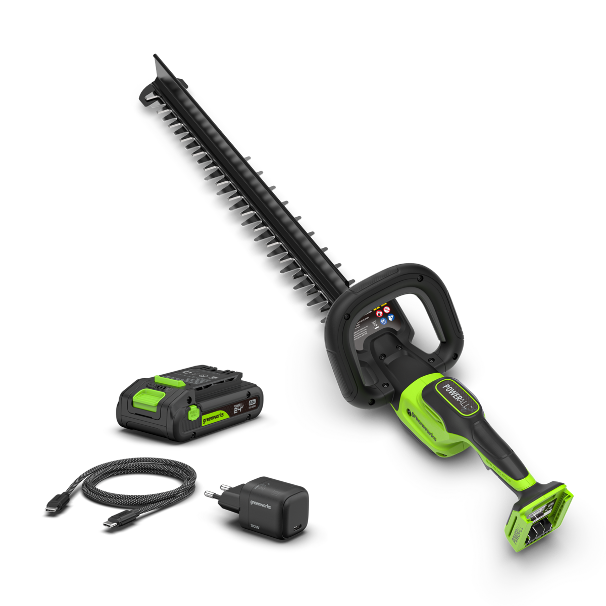 greenworks-ht2202-tagliasiepi-24v-56cm-gen-ii-con-batteria-2ah image 1