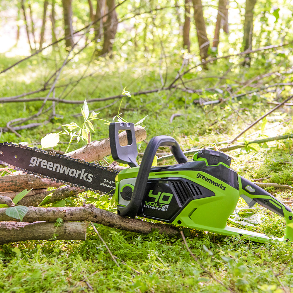 greenworks-40v-motosega-35cm-gd40cs15k2x-con-2x-batterie-2ah image 2