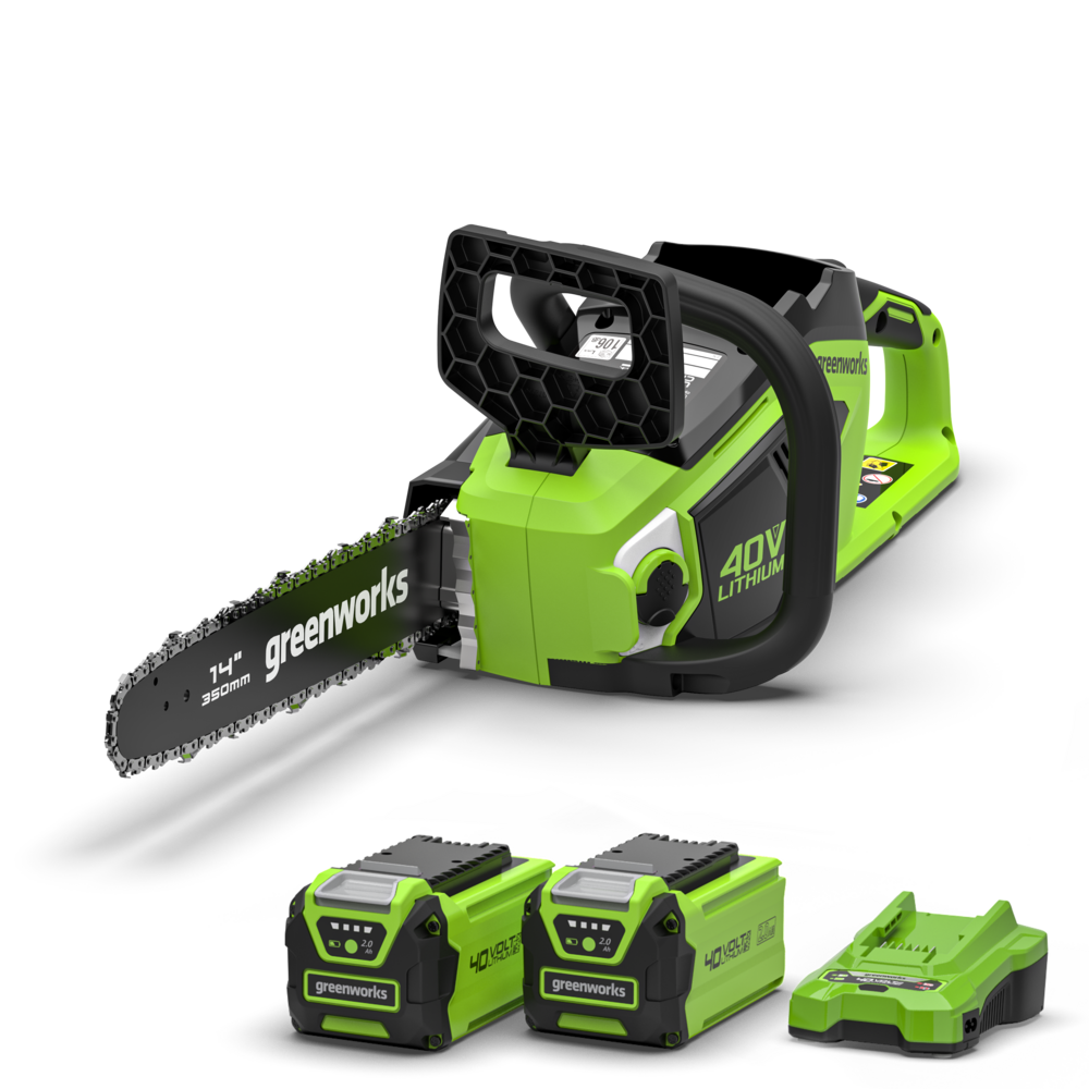 greenworks-40v-motosega-35cm-gd40cs15k2x-con-2x-batterie-2ah image 1