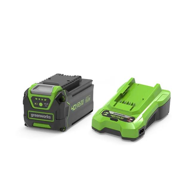 greenworks-40v-starter-kit-batteria-4ah-gsk40b4-caricabatterie image 1